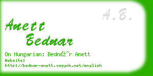 anett bednar business card